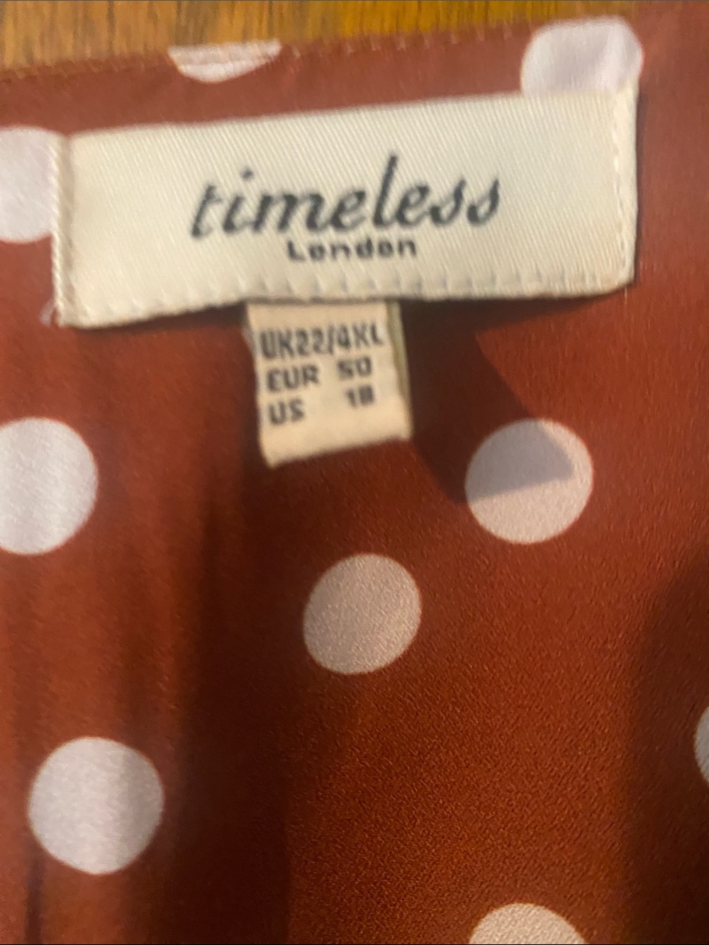 Polka Dot V-Neck Midi Dress in Rust by Magnolia - Picture 5 of 5
